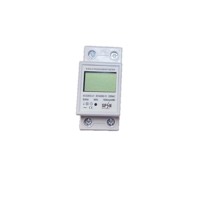 Contor monofazat digital SPIN 230V 65A, montare pe sina DIN, 2 module