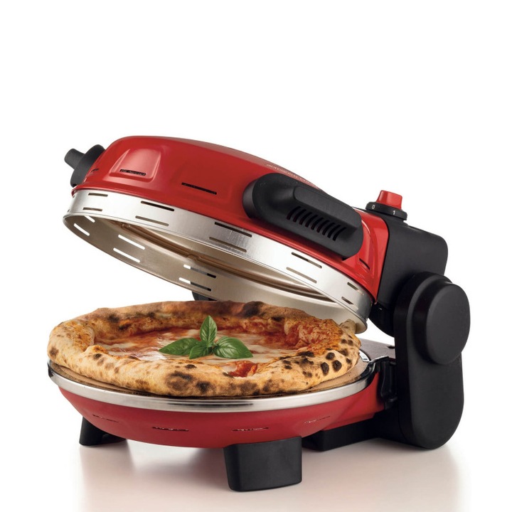 Ariete „Pizzeria Gourmet” 0934/00 elektromos pizza sütő, 1500W, 32 cm, Akár 400C, 5 fokozat, piros