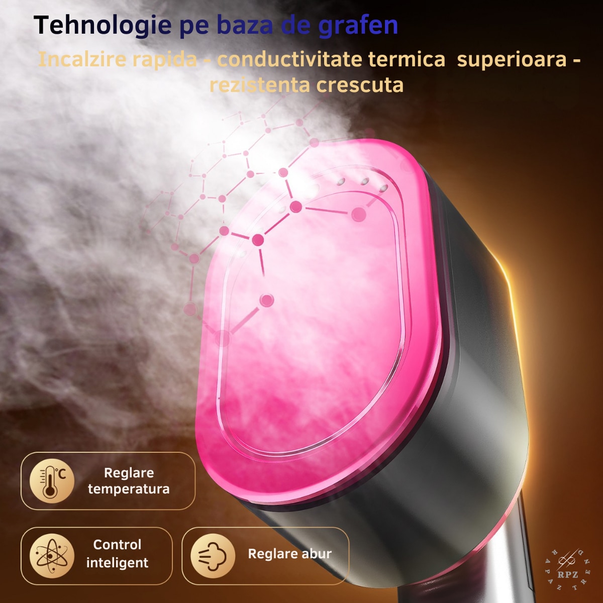 Pachet promo: Aparat de calcat vertical cu aburi Rapaz Nano IQ Travel, portabil si ultrausor, putere de 1200W, talpa ceramica premium, rezervor 130 ml, moduri inteligente pentru toate materialele, utilizare verticala si orizontala, ideal acasa/calatorii, gri ant + Covoras termorezistent THERMOMAT COVER, 60X55 cm calcat haine, rezistenta la caldura, anti-alunecare, antiaderent, pliabil si usor de folosit oriunde – ideal pentru acasa sau calatorii