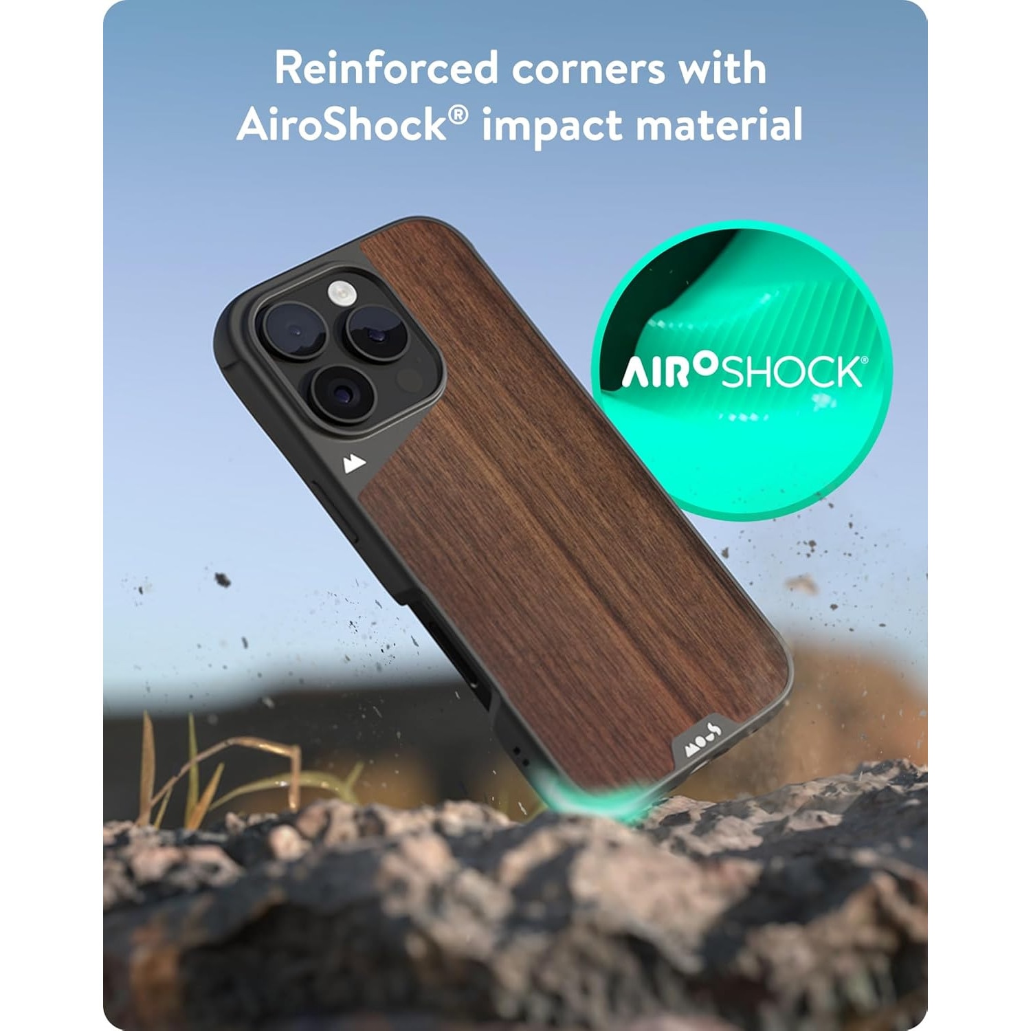 Husa Mous Limitless 6.0 pentru iPhone 16 Pro Max, Protectie Extrema AiroShock, Compatibila MagSafe, Slim Premium, Design Lemn Maro Inchis