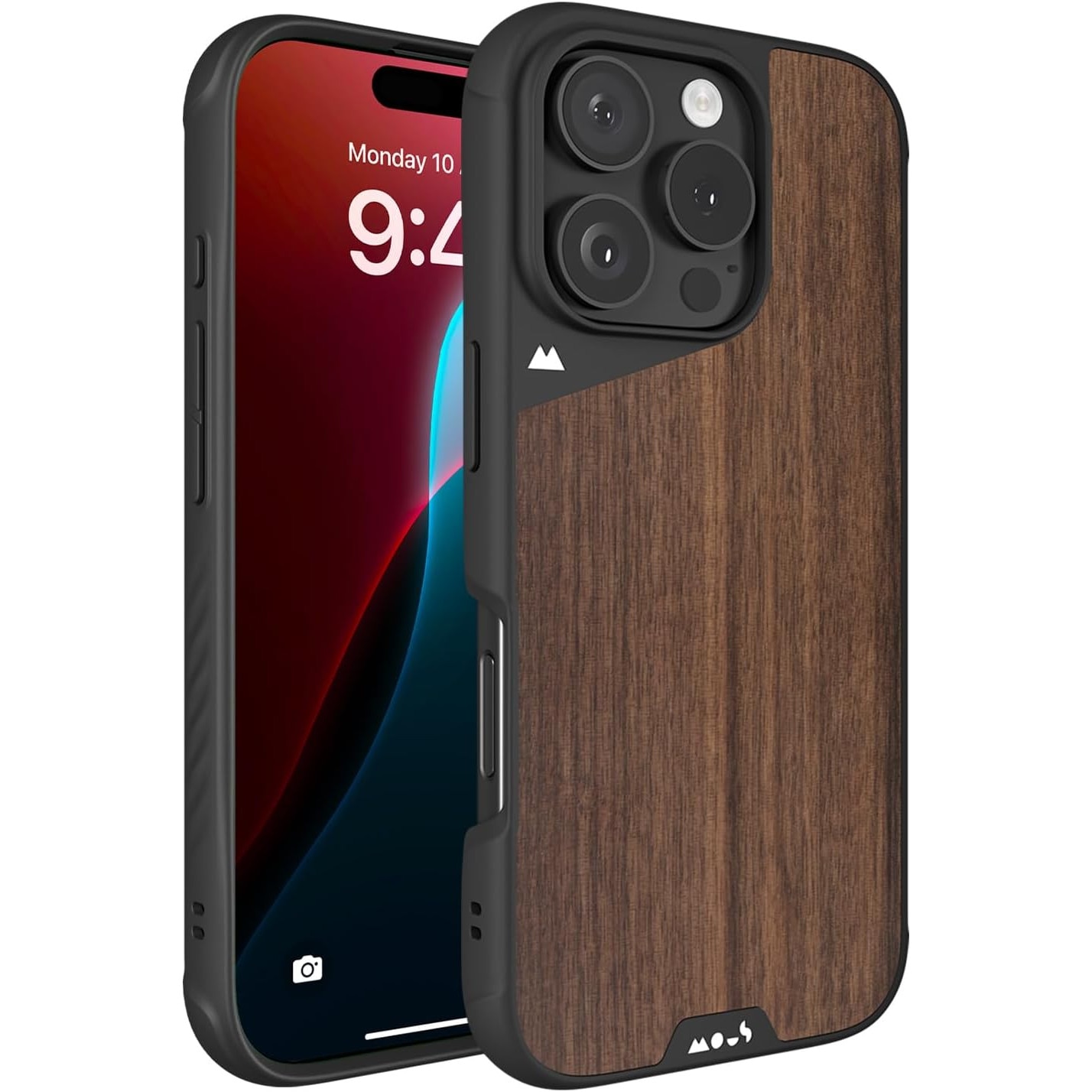 Husa Mous Limitless 6.0 pentru iPhone 16 Pro Max, Protectie Extrema AiroShock, Compatibila MagSafe, Slim Premium, Design Lemn Maro Inchis