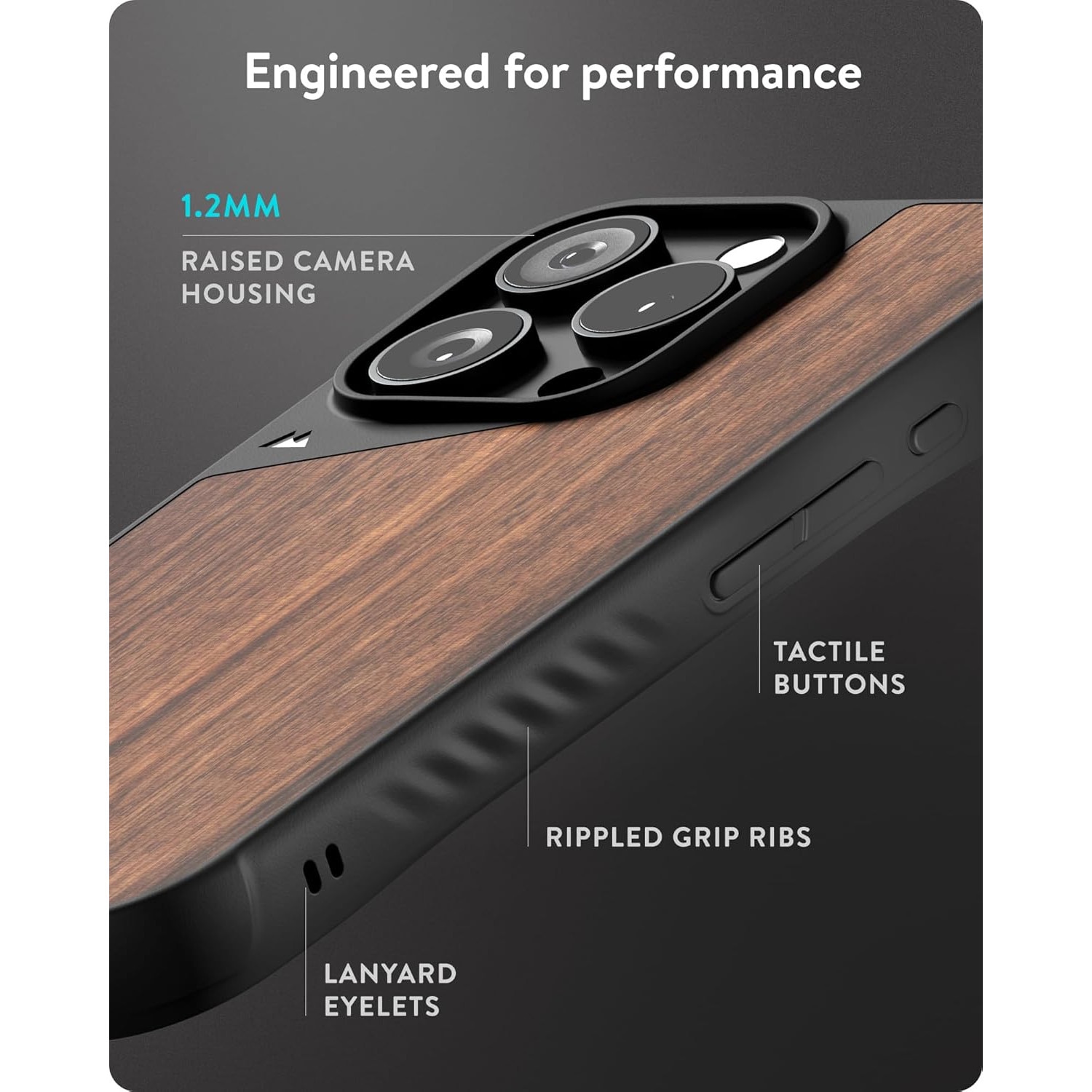 Husa Mous Limitless 6.0 pentru iPhone 16 Pro Max, Protectie Extrema AiroShock, Compatibila MagSafe, Slim Premium, Design Lemn Maro Inchis