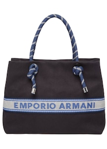 Emporio Armani, Geanta shopper de piele ecologica, cu accesoriu