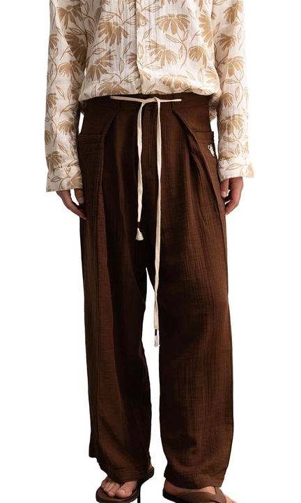 Pantaloni barbati, Giesto, poliester, caramiziu