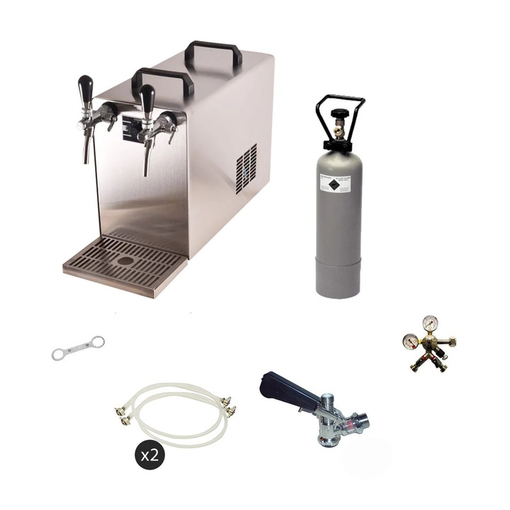 STREAM 50 sörhűtő komplett szett, 2 vezeték, 55 l/óra, rozsdamentes acél, 220x530x420mm