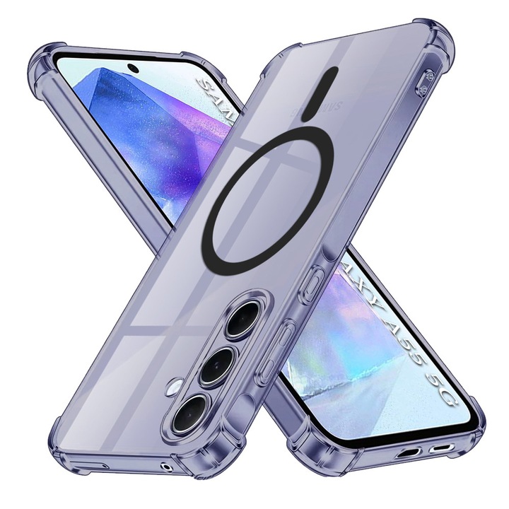 Husă telefon Techsuit Shockproof Clear Silicone Samsung Galaxy A55 5G, Fumuriu
