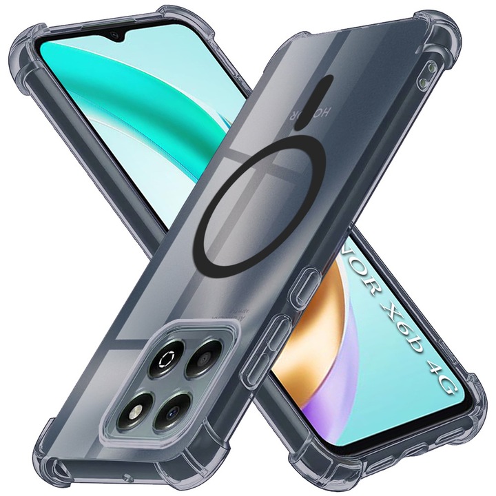 Husa pentru Honor X6b, Accesorio Shockproof Silicone MagSafe, Fumuriu