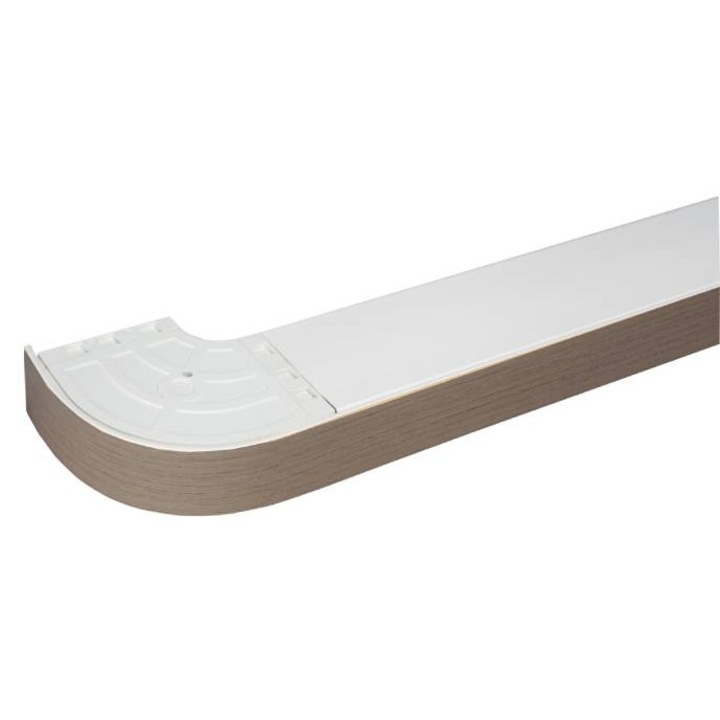 Sina-PVC, DORTMUND cu masca (50 mm) si coltare (coltarele sunt incluse in masura), 3-canale, gri stejar,240 cm, cu toate accesoriile