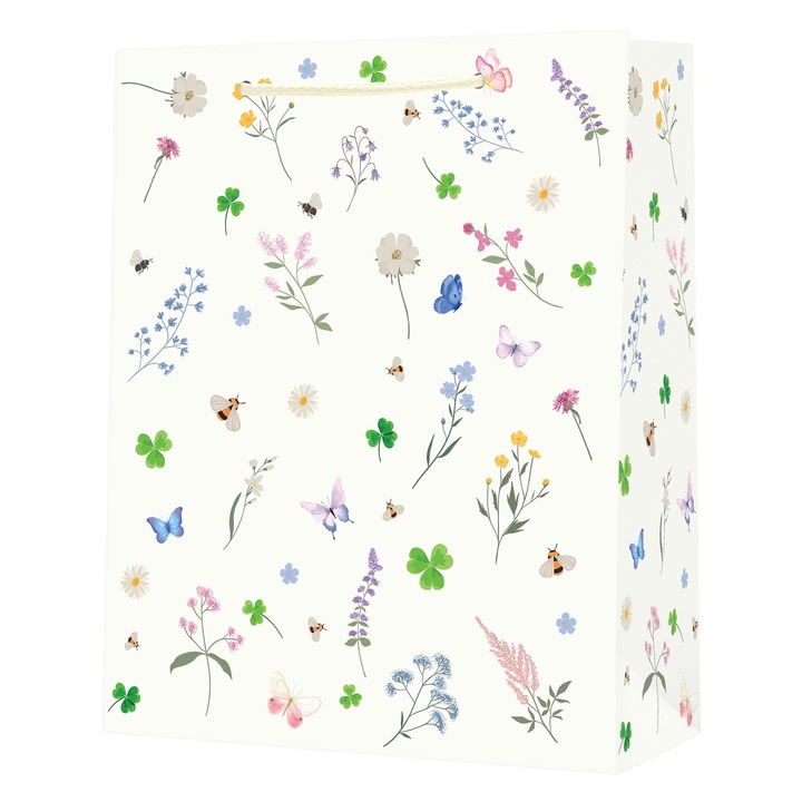 Punga cadou hartie, 26x32, 5x12, 5 cm, 210 gsm. Maner snur