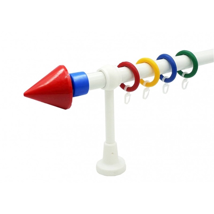 Galerie perdea RODECO 28 mm, rosu-albastru, 120 cm, set complet