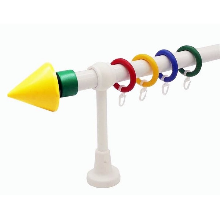 Galerie perdea RODECO 28 mm, galben-verde, 200 cm, set complet pentru camera copilului