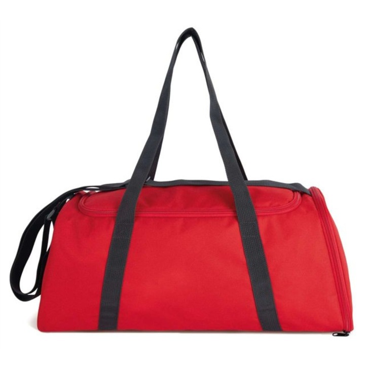 Geantă sport Kimood KI0658, poliester, compartiment încălțăminte, roșu/Gri închis, universal