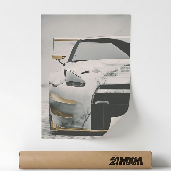 Poster Auto Premium - GT-R GT3 07 – Design Minimalist, 30 x 40 cm, Fara Rama