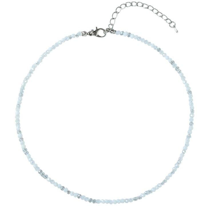 Colier dama inox cu margele si pietre