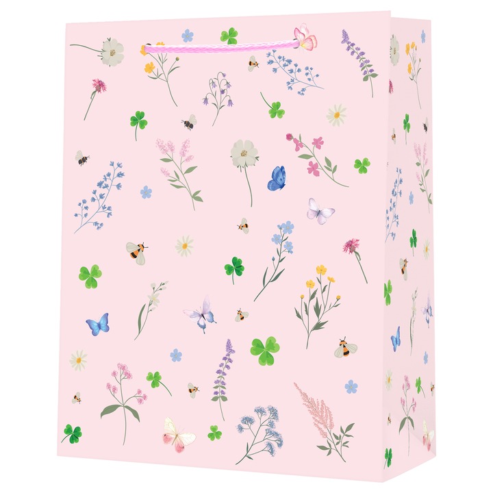 Punga cadou hartie, 26x32, 5x12, 5 cm, 210 gsm. Maner snur