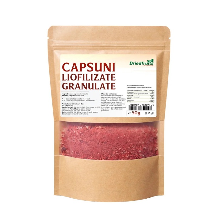 Capsuni liofilizate granulate - 50 g