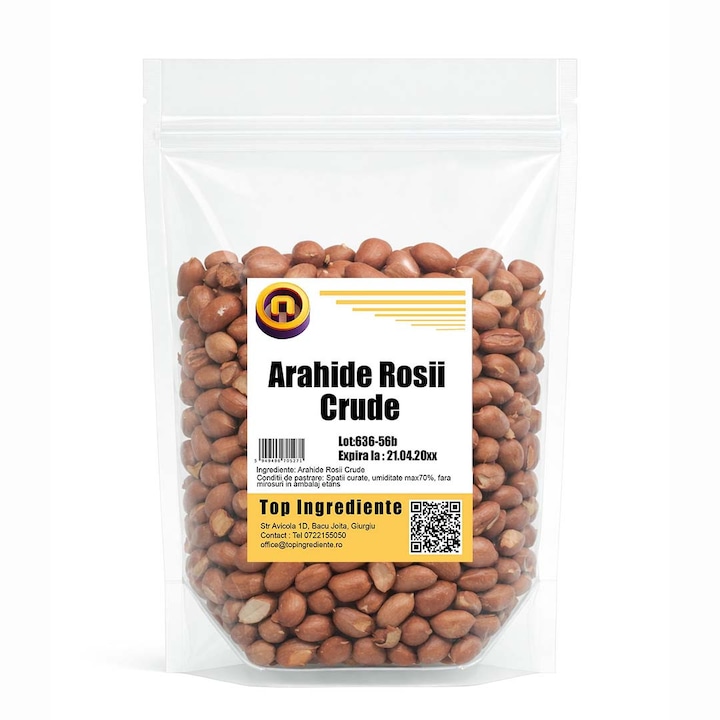 Arahide Rosii Crude – Arahide Naturale cu Coaja, Neprajite, Fara Sare - 500g