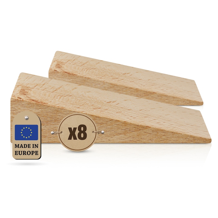Set 8 Pene de lemn - Pene distantiere din lemn pentru montaj, Tolux, 150x50x40 mm