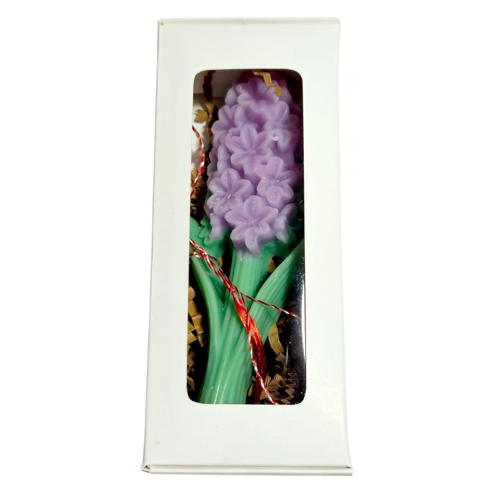 Lumanare Parfumata – Zambila, Mov, 30g, snur si cutiuta incluse