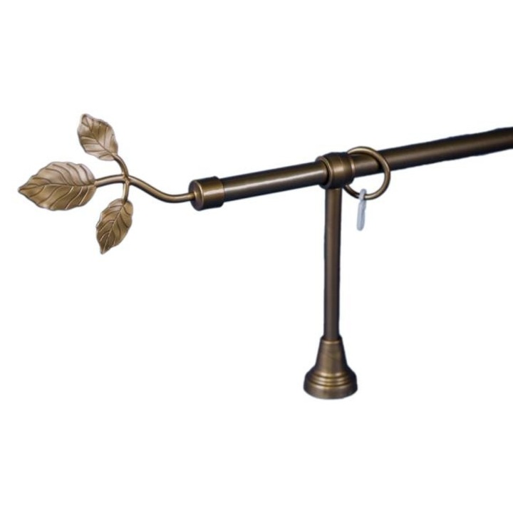 Galerie pentru perdele RODECO, plastic 16 mm, auriu-antic, 120 cm, set complet