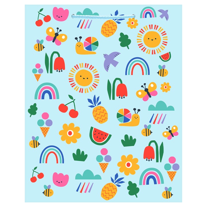 Punga cadou hartie, 26x32, 5x12, 5 cm, 210 gsm. Maner snur