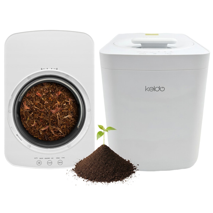 Compostator electric de bucatarie Keldo 4L – Uscare si reciclare resturi alimentare