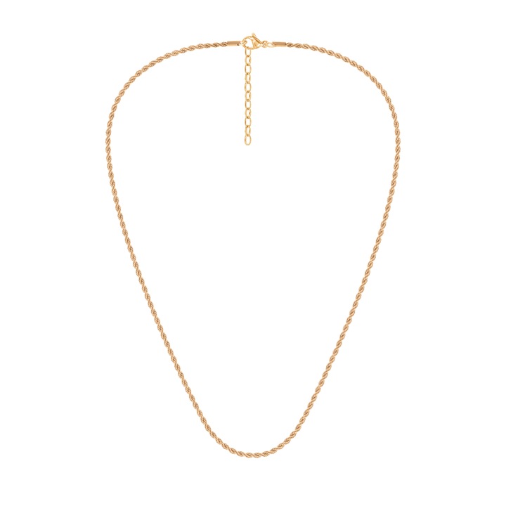 Colier dama, Lilou, model rasucit, placat cu aur, 40x5cm