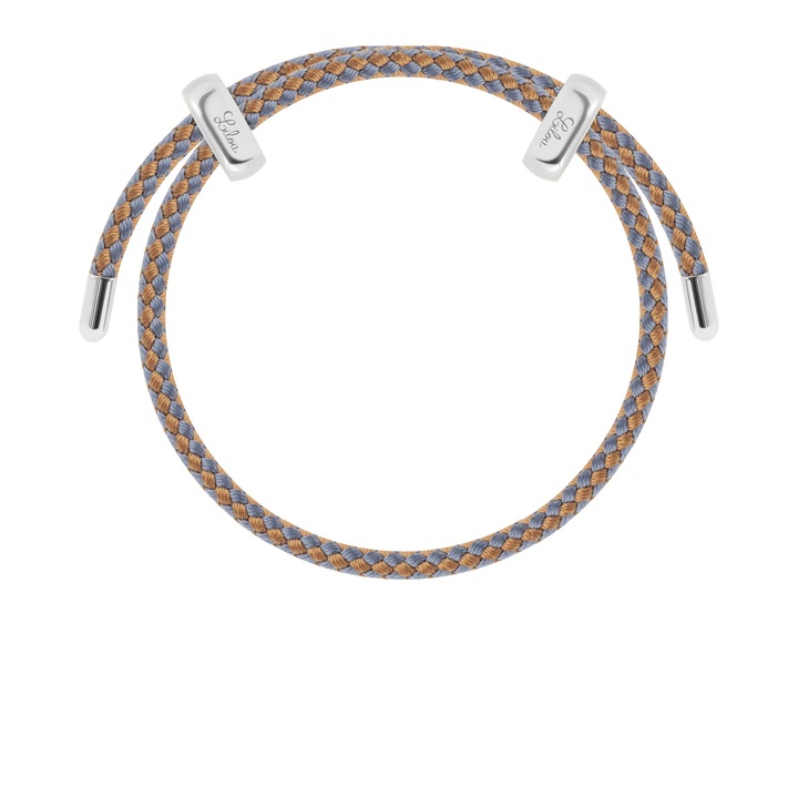 Bratara barbati Lilou Liana, gri-albastru, 30cm, ajustabila