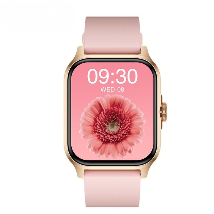 Ceas Smartwatch QX15 Sport – Ecran HD 1.85”, Apeluri Bluetooth, Monitorizare Sanatate 24/7, IP68, Roz