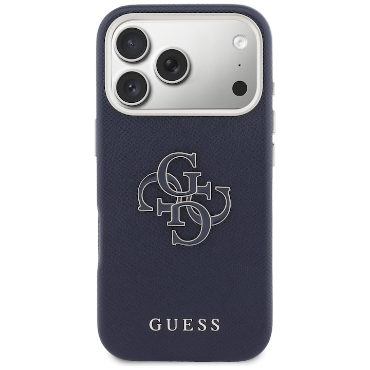 Калъф Guess FW Resin Logo, съвместим с iPhone 17 Pro Max, тъмносин