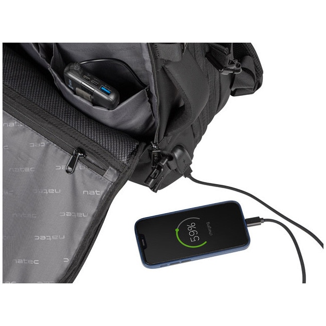 Rucsac laptop NATEC CAMEL PRO, 17.3 inch, 28L, 3 compartimente + 1 extensibil, colectia Travel, Negru