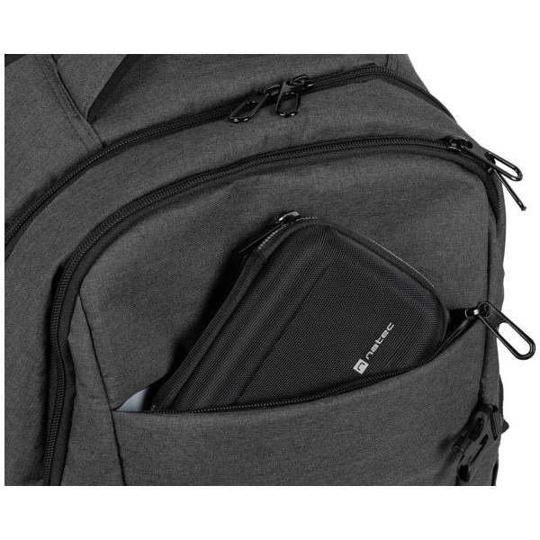 Rucsac laptop NATEC ALPACA 2, 15.6 inch, capacitate 20L, 3 compartimente, colectia Urban, Gri