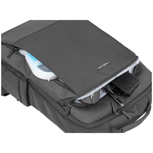 Rucsac laptop NATEC KUDU PLUS, 15.6 inch, capacitate 16L, 2 compartimente, organizator cabluri portabil, colectia Business, Negru