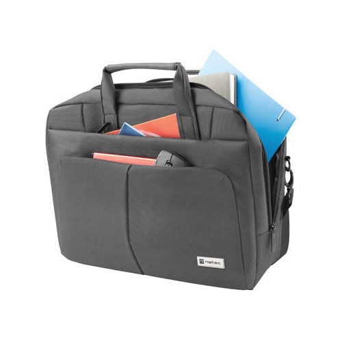 Geanta laptop NATEC GAZELLE, 15.6 inch, 3 compartimente, Gri inchis