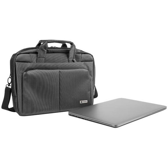 Geanta laptop NATEC GAZELLE, 15.6 inch, 3 compartimente, Gri inchis