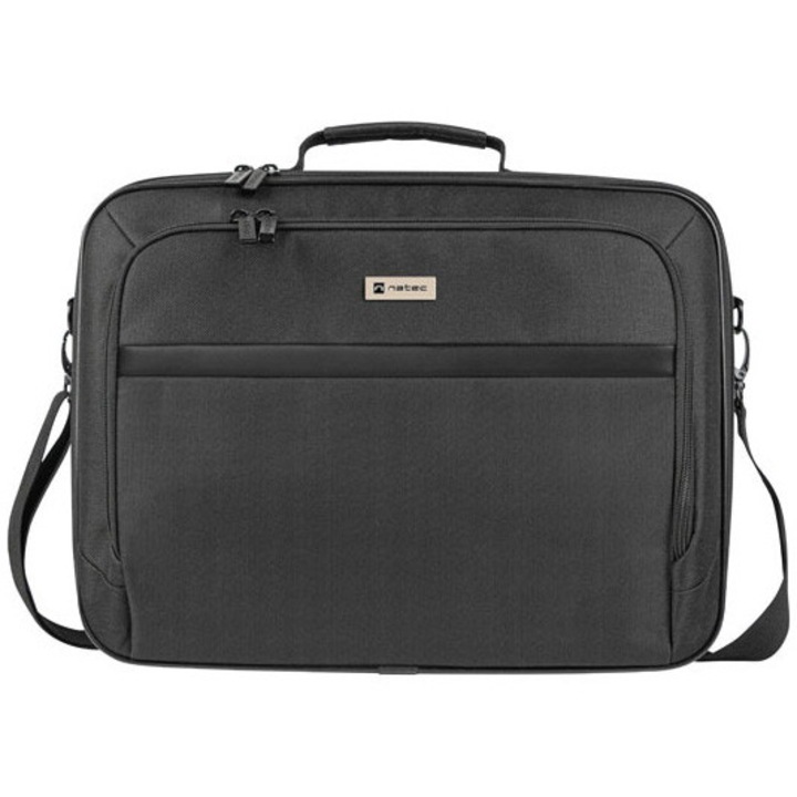 Natec Boxer Lite laptoptáska, 15.6 hüvelykes, 2 rekeszes, ütésálló rendszer, fekete