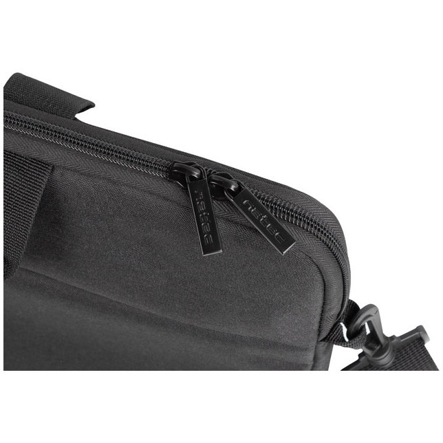 Geanta laptop NATEC GOA 15.6 inch, aspect slim si profesional, Negru, Gri inchis
