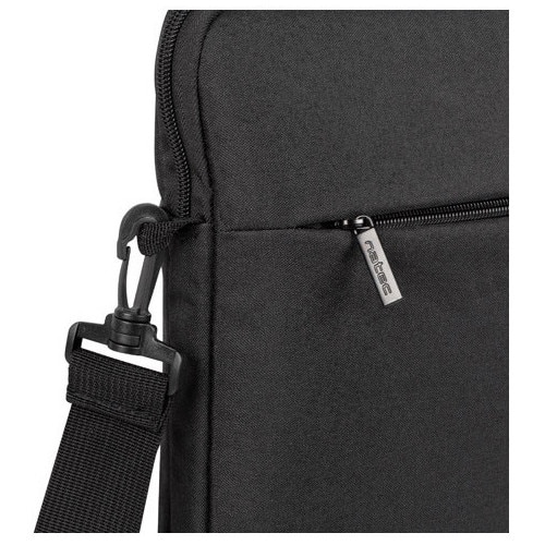 Geanta laptop NATEC GOA 15.6 inch, aspect slim si profesional, Negru, Gri inchis