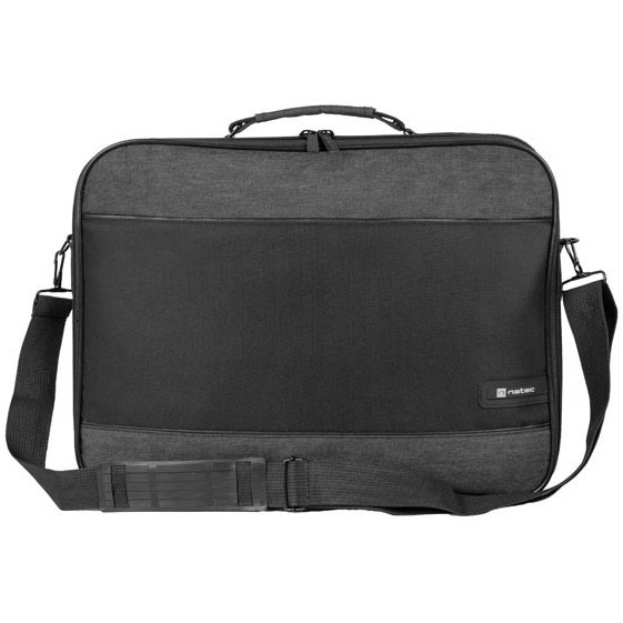 Geanta laptop NATEC IMPALA 2, 15.6 inch, 2 compartimente, sistem anti-shock, colectia Business, Negru, Gri inchis