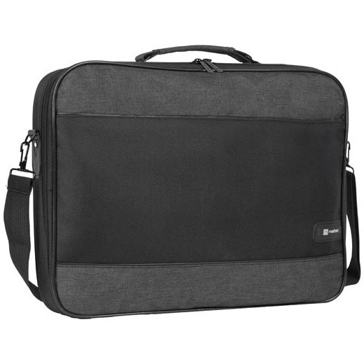 Geanta laptop NATEC IMPALA 2, 15.6 inch, 2 compartimente, sistem anti-shock, colectia Business, Negru, Gri inchis