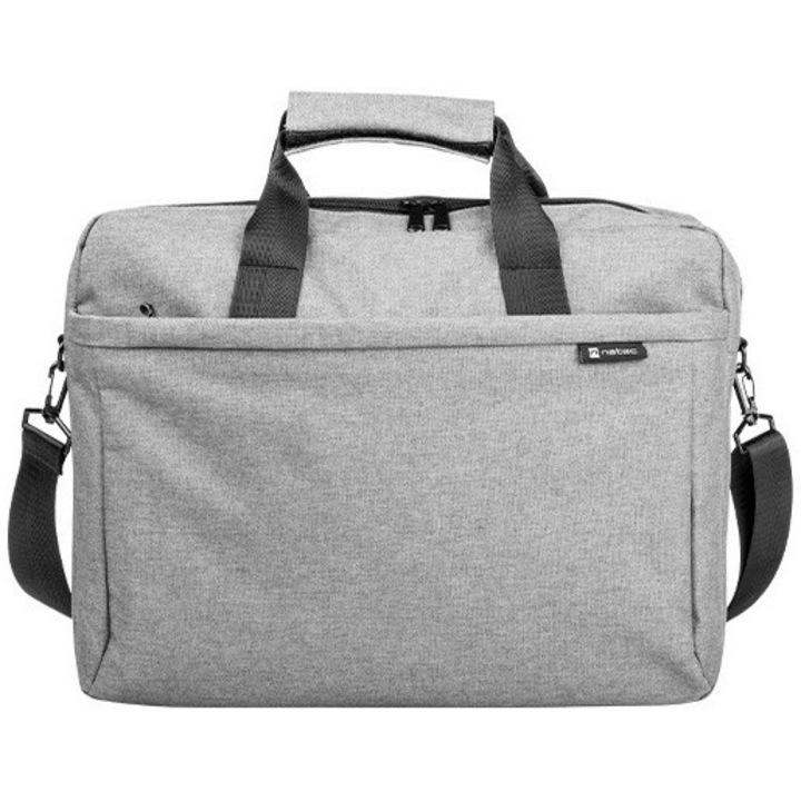 Geanta laptop NATEC MUSTELA 15.6 inch, 3 compartimente, Gri