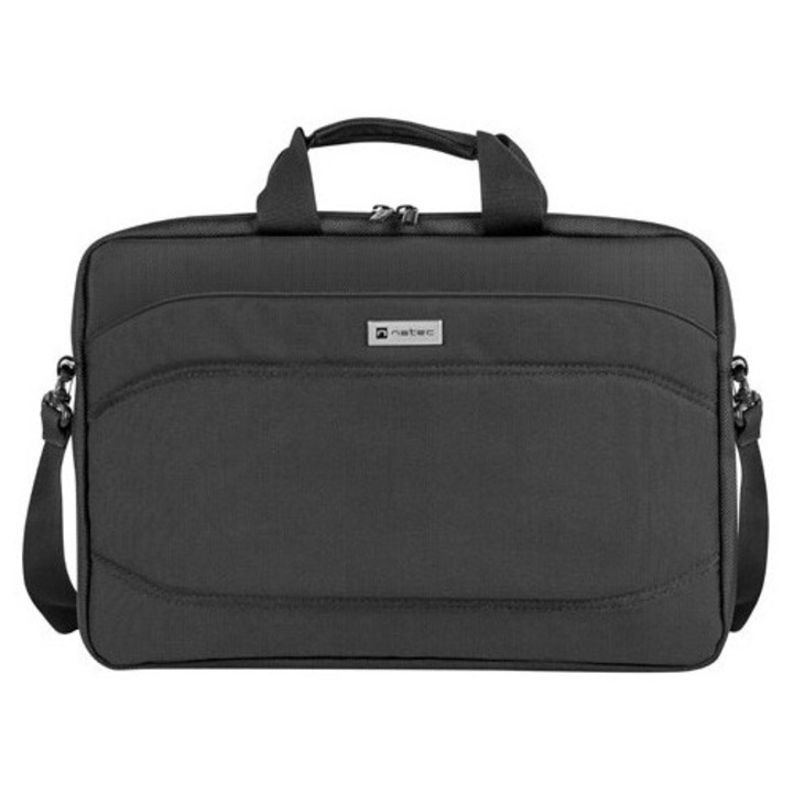 Geanta laptop NATEC NANGER, 15.6 inch, 1 compartiment, 6 buzunare, Negru