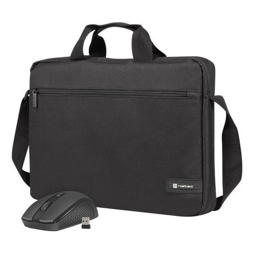 Gentă laptop Natec, poliester, 15.6", negru
