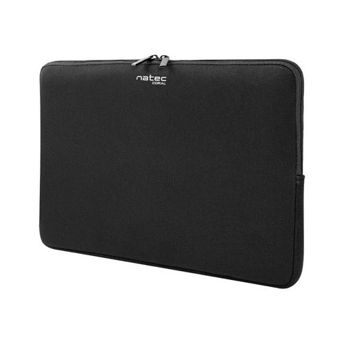 Husa laptop NATEC CORAL, 13.3 inch, design slim, material rezistent, Negru