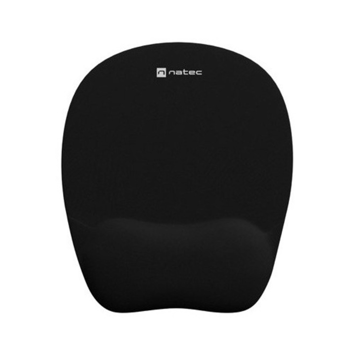 Mousepad NATEC CHIPMUNK, ergonomic cu suport pentru incheietura, spuma memory, 230X200 mm, Negru