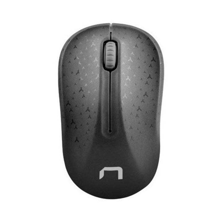 Mouse wireless NATEC TOUCAN, optic 1600 DPI, 2.4GHz cu nano receiver, ergonomic, usor si precis, Negru-Gri