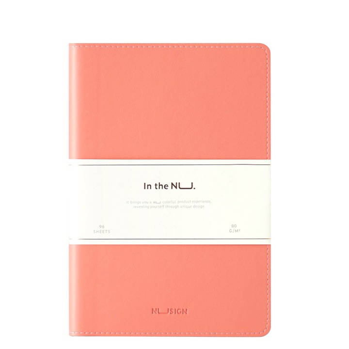 Caiet Birou A5, 96 File, Dictando, Coperta Imitatie Piele, Roz, Deli