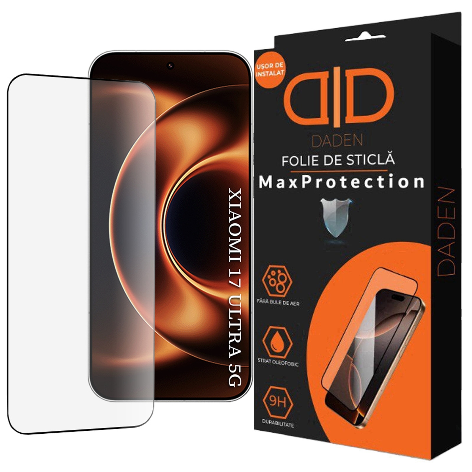 Folie Sticla pentru Xiaomi 17 Ultra Daden MaxProtection, Full Cover, Protectie Profesionala, Ultra Rezistenta, Calitate Premium, Transparenta