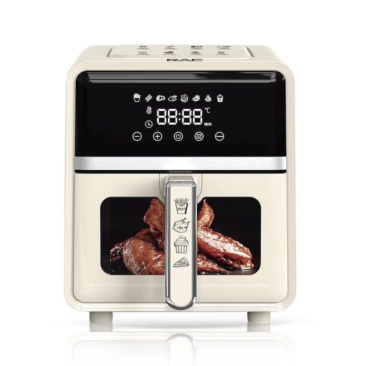 Friteuza cu aer cald, Lyxun, 6.5 litri, 2000W, ALB+NEGRO