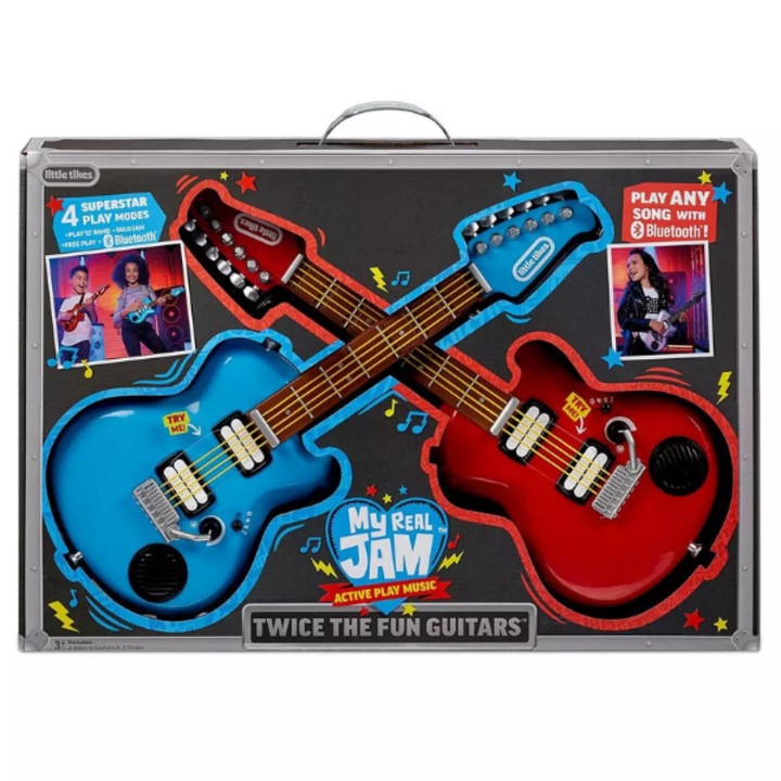Set Chitara electrica pentru copii Little Tikes My Real Jam, set 2 bucati, Bluetooth, moduri interactive, 3+ ani